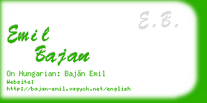 emil bajan business card