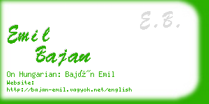 emil bajan business card